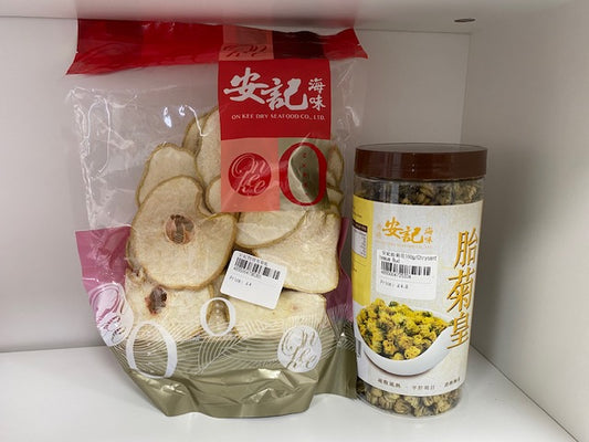 Chrysanthemum Bud 100g+Dried Pear Slices  300g/胎菊花 100g + 特級雪梨乾 300g