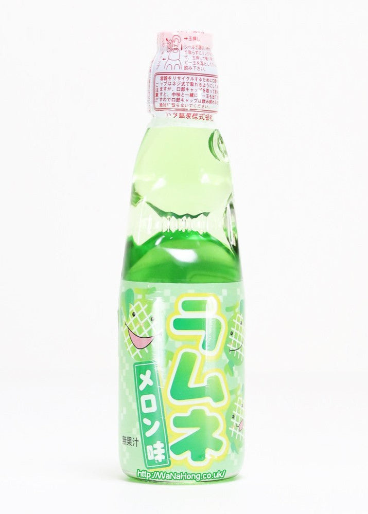 Hatakosen Bottle Ramune – Melon 200mL/Hatakosen 日本波子彈珠汽水 (蜜瓜味) 200mL