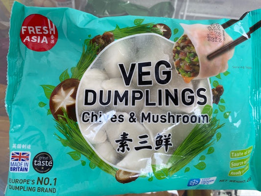 FRESHASIA Steaming/Pan Fry Vegetable Gyoza (Chive&Mushroom) 280g/香源素三鲜蒸/煎饺 (14粒）