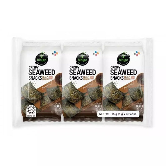 Blue Ville Seaweed Snack – Barbeque Flavour (3 Packs) 12G/新南村 韓國紫菜零食 燒烤味 (3包裝) 12g