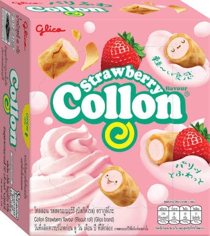 GLICO- Collon Biscuit Roll [Strawberry] 41g/GLICO- Collon泰國版夾心卷餅 [士多啤梨] 41g