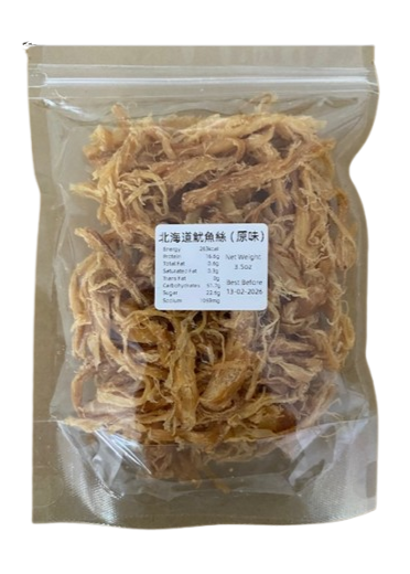 Hokkaido Shredded Squid (Original Flavour) - 3.5 oz / 北海道魷魚絲(原味) - 3.5 oz