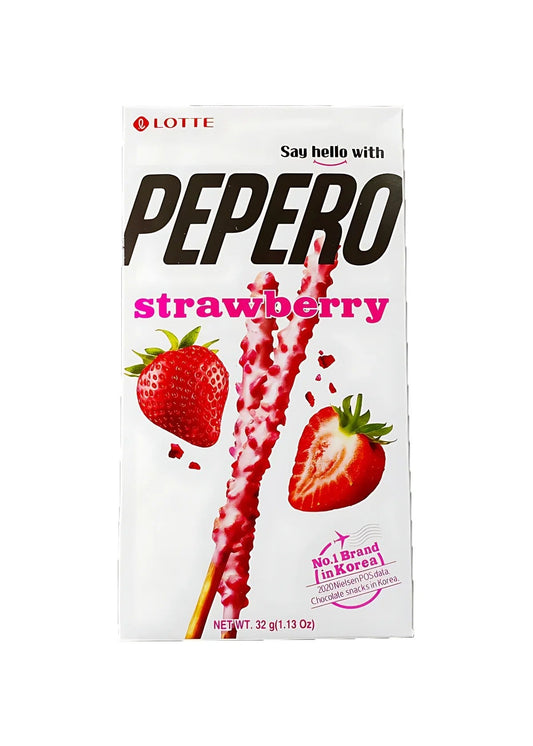 Lotto Pepero Strawberry Biscuits Stick 32g [Korea]