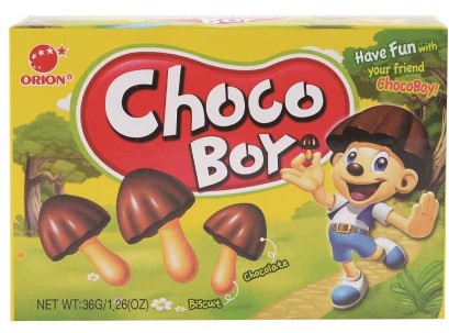ORION- Choco Boy Chocolate Biscuit 36g /東洋-蘑菇小子朱古力餅36g