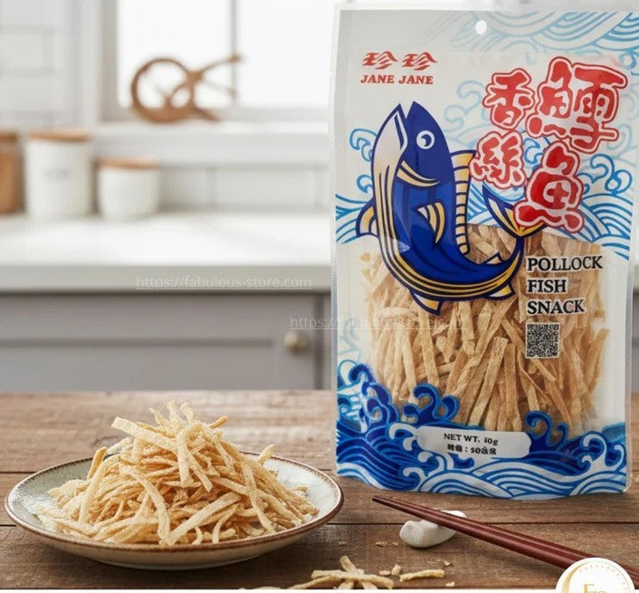 Taiwan JJ Pollock Fish Snack (Original) 50g/台灣 珍珍 鱈魚香絲（原味）（ 50g ）