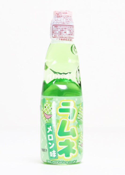Hatakosen Bottle Ramune – Melon 200mL/Hatakosen 日本波子彈珠汽水 (蜜瓜味) 200mL
